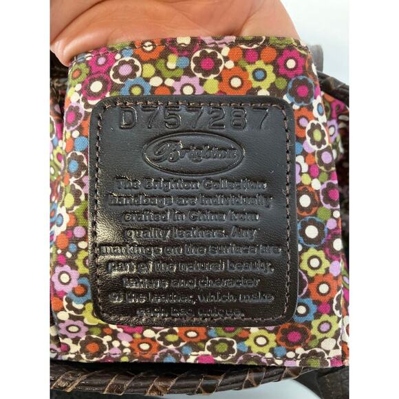 BRIGHTON D757287 BROWN LEATHER MULITI FLORAL SHOULDER BAG - Picture 15 of 16